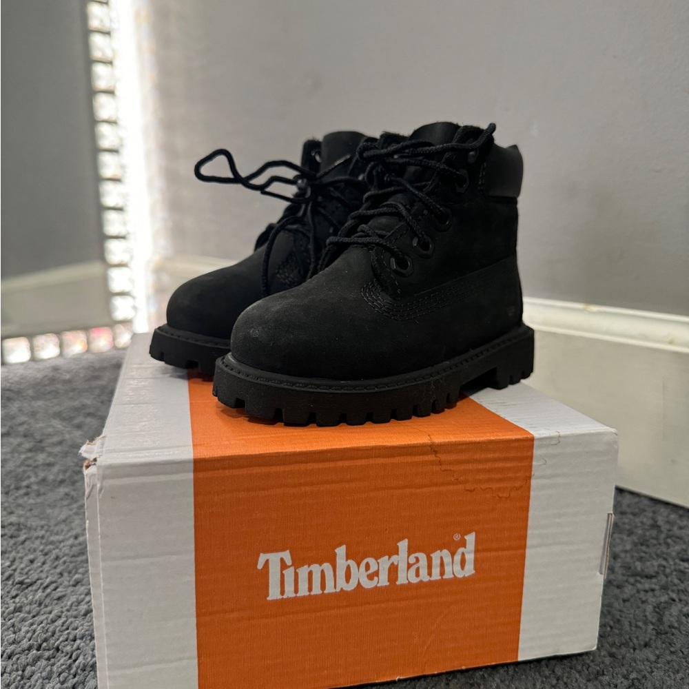 Timberland Black Boots 6C toddler